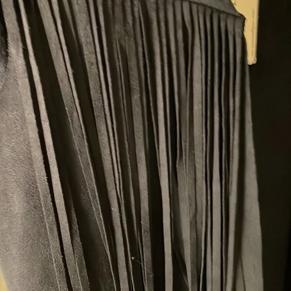 NWT Vintage Havana fringe black suede like vest - Picture 3 of 8